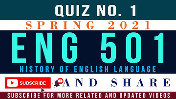 ENG501 Quiz no. 1 Spring 2021 Live Attempt || ENG501 - History of English Language