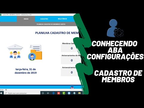 Conhecendo ABA Configurações Planilha Cadastro Membros Grátis