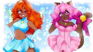 Art Talk - Drawing Mew Ichigo and Bloom from Winx Club [Blacktober 2020] 🍁