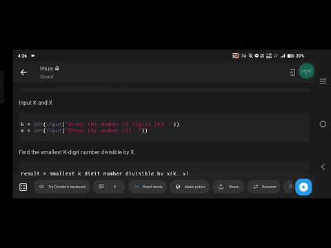 Python Program to Find the Smallest K-Digit Number Divisible by X | Python Coding Tutorial