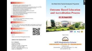 Day 5 - Session 9- FDP on Outcome Based Education and Accreditation Process[Live on 27-08-21@10AM]