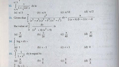 DEFINITE INTEGRAL MCQ Q10 TO Q25 SOLUTION OF CHAPTER 19  CLASS 12 RD SHARMA (PART 2)