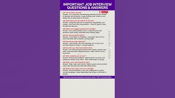 9 Most Important Job Interview Questions and Answers