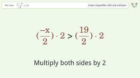 Solving Linear Inequalities: (x-9)/(-2) is Greater Than 14