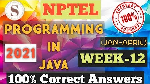 Programming in Java|| WEEK-12 Quiz assignment Answers 2021||NPTEL||#SKumarEdu
