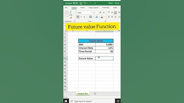 Find Future Value | PMT function in excel | How to use FV formula in excel | #shorts #CreativeDev