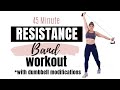 45 MINUTE FULL BODY RESISTANCE BAND WORKOUT - Resistance Band Strength Training for Women