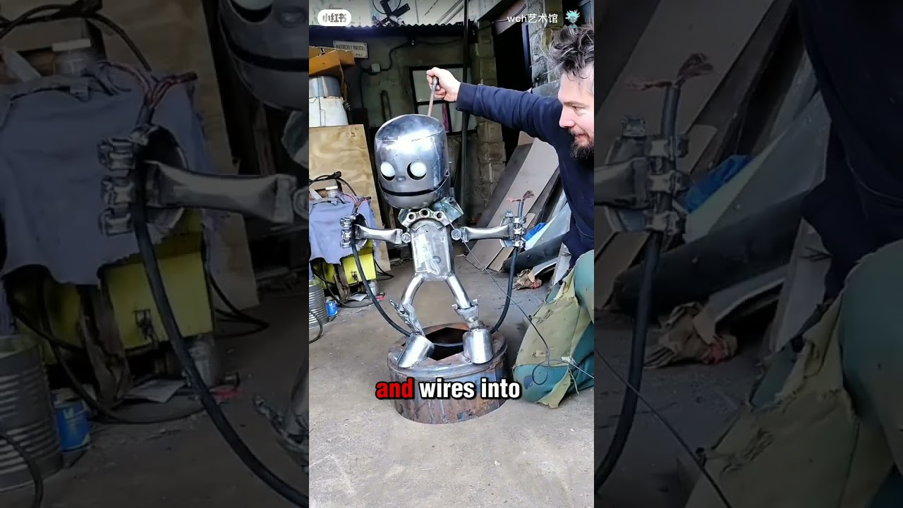 A genius toy maker made toys from scrap metal. 