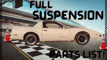 Budget Suspension Parts List For My Third Gen Firebird