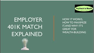 Employer 401K Match Explained