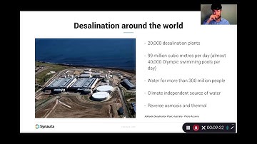 Machine learning to save energy costs in  desalination plants by CEO Mike Dixon at Synauta