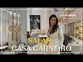 Diário de Obra | Casa Carneiro | Tour Completo: sala de estar, jantar e home cinema | Larissa Reis