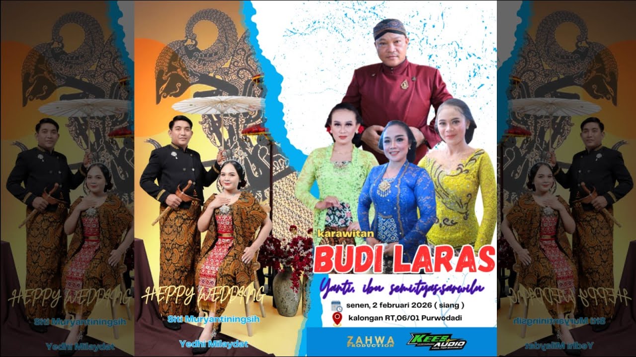 🔴LIVE KARAWITAN BUDI LARAS | WEDDING YANTI & YEDHI 2 FAB 2026 KALONGAN | KESS AUDIO | ZAHWA MEDIA