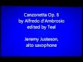 Canzonetta op 6 alfredo dambrosio  jeremy justeson alto saxophone classical sax solo