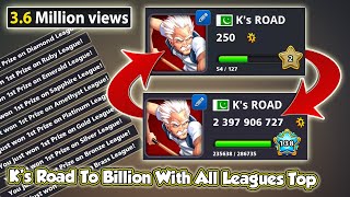 250 Coins To 2.3 Billion Coins - K's Road to Billion with All Leagues Top [HighLights] - 8 Ball Pool screenshot 5