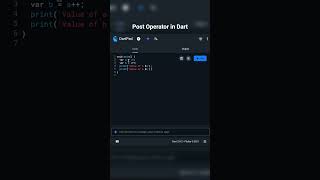 Post Increment Operator in Dart #shorts #flutter #dart #programmingprep #programming