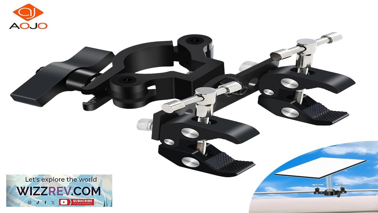 AOJO Double Clamps RV Ladder Mount Roof Rack Pole for Starlink Mini