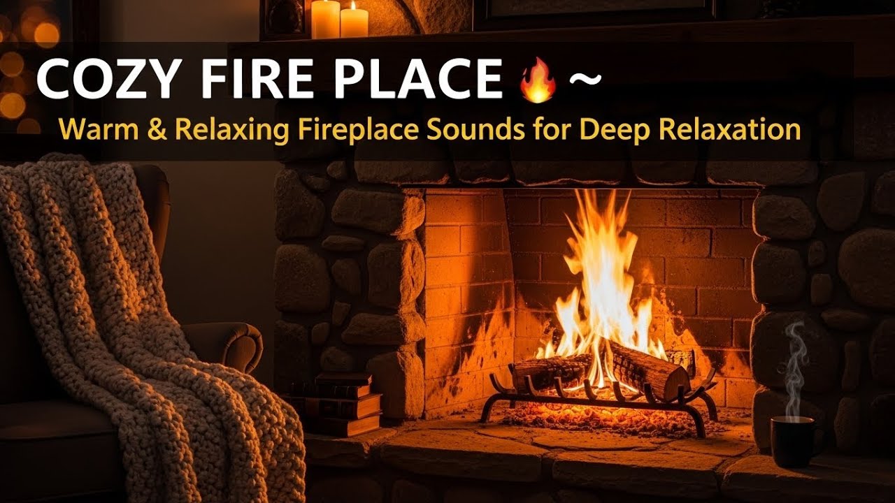 COZY FIRE PLACE 🔥 Warm & Relaxing Fireplace Sounds for Deep Relaxation 