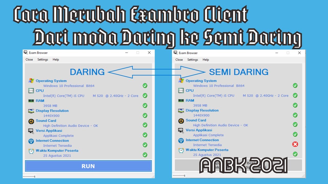 Cara Merubah ExamBrowser Client dari Moda Daring ke Moda Semi Daring - ANBK