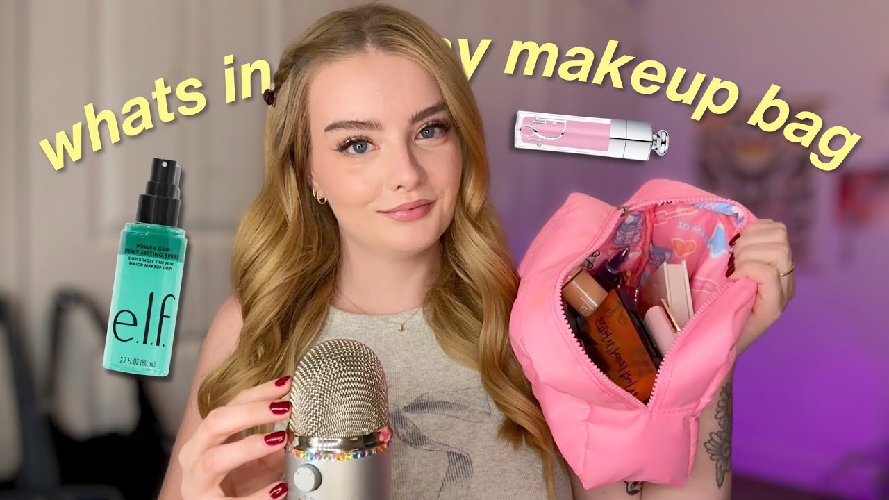 ASMR whats in my makeup bag 👛 aka yapping about my fav products ˚｡⋆୨୧˚