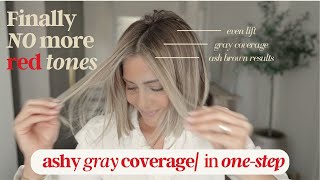 FINALLY- Ashy-Gray Coverage hair color at home in ONE Step by ellebangs 37,805 views 1 month ago 5 minutes, 45 seconds