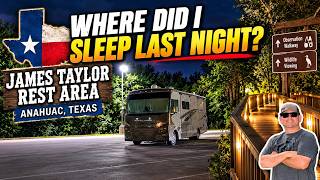 Sleeping at Chambers County Safety Rest Area Anahuac Texas, RV Travel