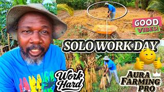 SOLO WORKDAY  ON THE FARM DEMANDING SELF-RELIANT ROUTINE. GETTING THE JOB DONE. 🇯🇲