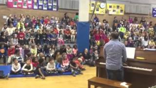 FL winter assembly, Light the Candles, all school