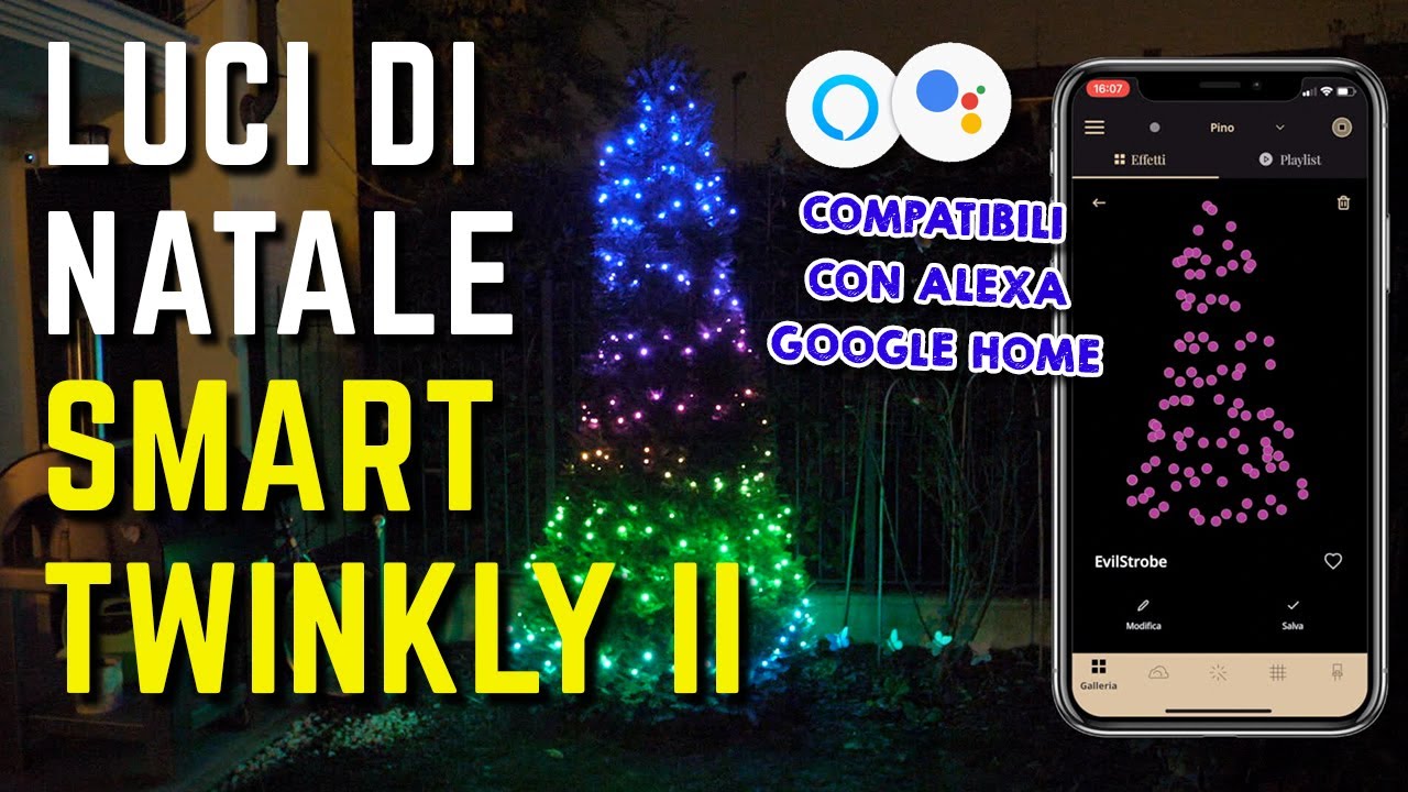 LUCI DI NATALE SMART recensione Twinkly II ALBERO SMART con Alexa e Google  Home 