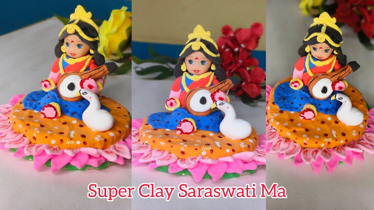 How To Make Super Clay Saraswati Ma 🙏😌 