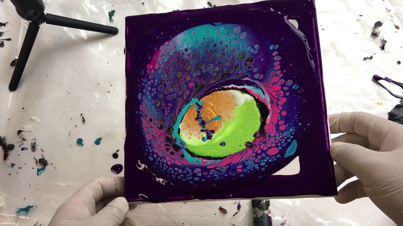 Acrylic Pouring Technique (24) - Floating Cup Pour Multi-Color Tons of ...
