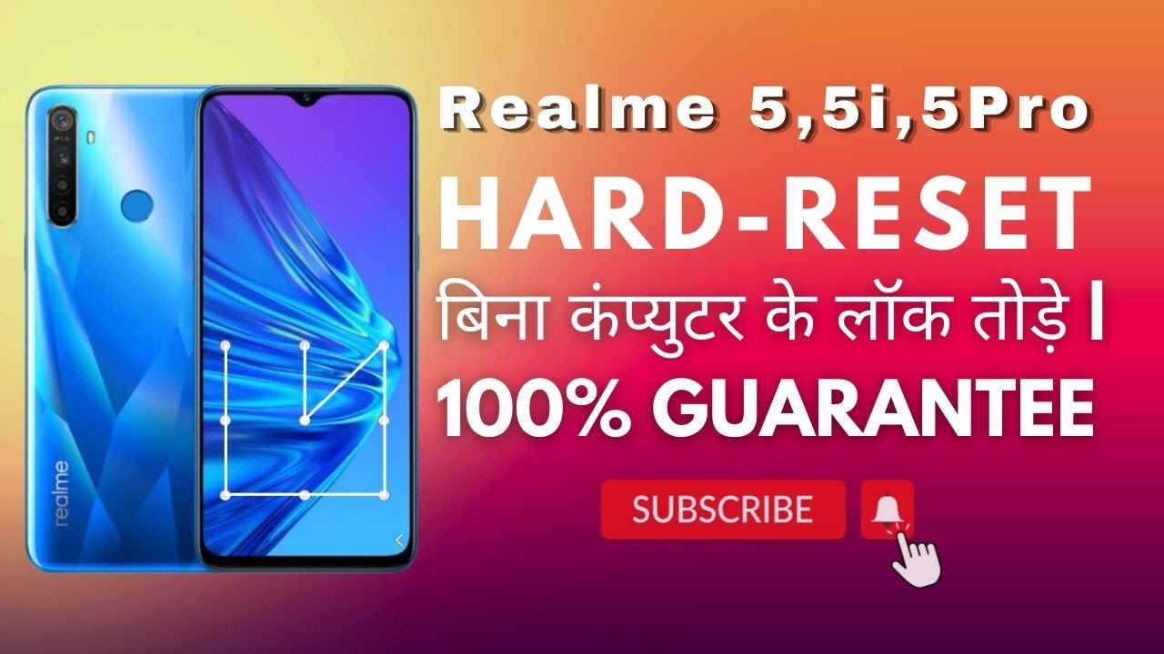 Realme 5 5s 5i Pro Password Unlock Remove Hard Reset In Hindi Youtube