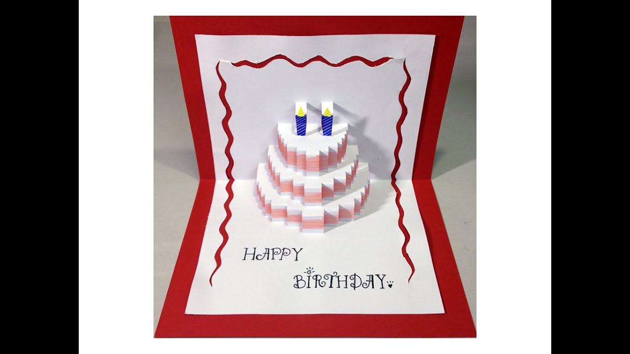 Happy Birthday Cake - Pop-Up Card Tutorial - Youtube