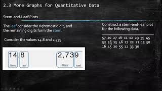 Math 203: Statistics Chapter 2 ending Stem-and-leaf plot Dot-plot and Time-series plot.