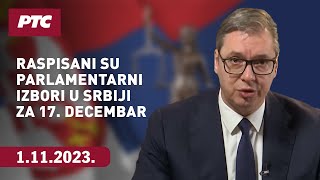 Predsednik Vučić raspisao parlamentarne izbore za 17. decembar