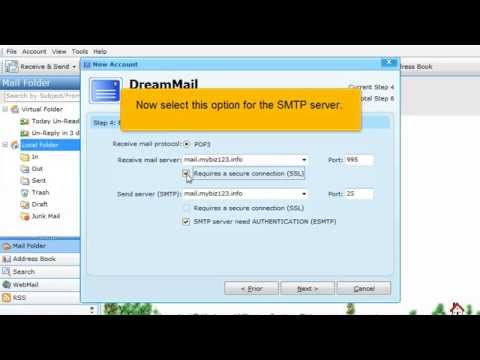 How to Configure a POP email Account with SSL in dream mail (Flipper Host)