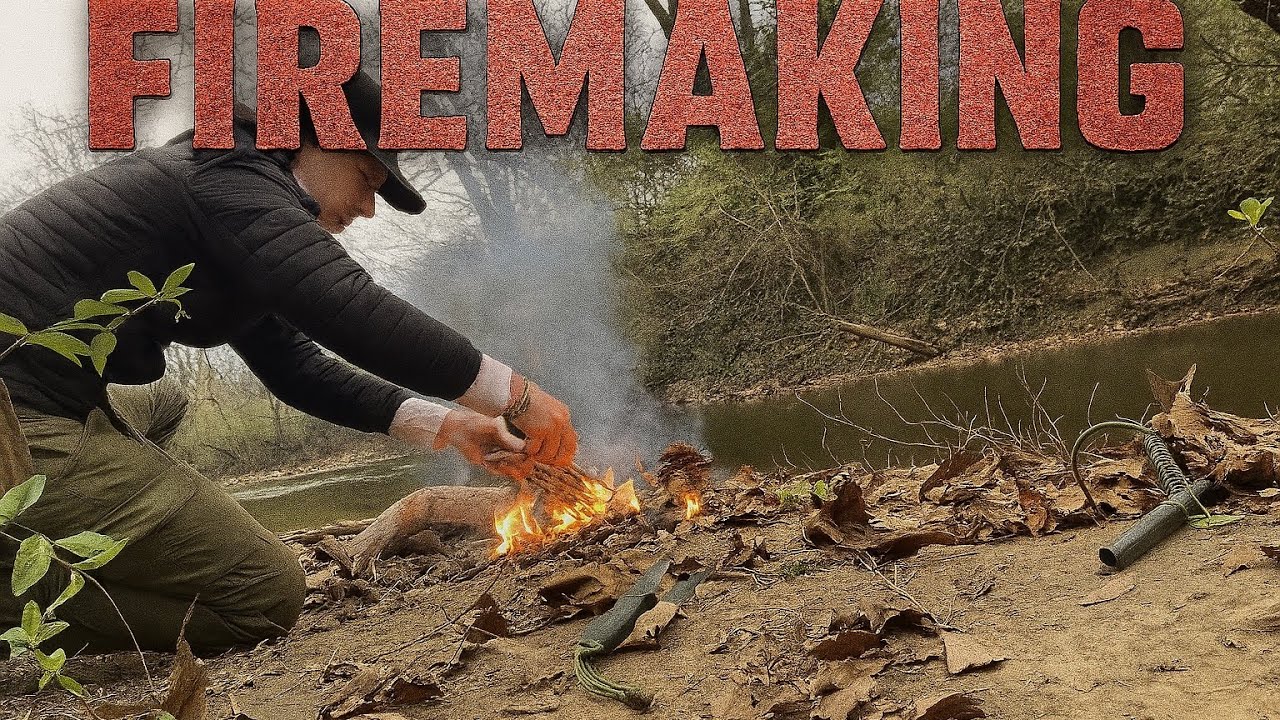 Making fire with a ferro rod in the wild!
