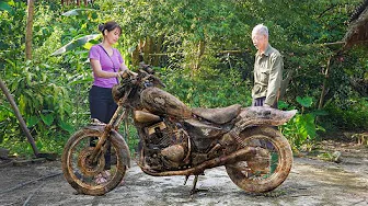 Girl Restores 1996 Old HUSKY SANYANG 150CC Motor, 100 Year Old Man Has Kept It For 20 Years