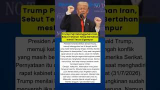 Trump Puji Ketangguhan Iran, Sebut Teheran Tetap Bertahan meski Terus Digempur AS