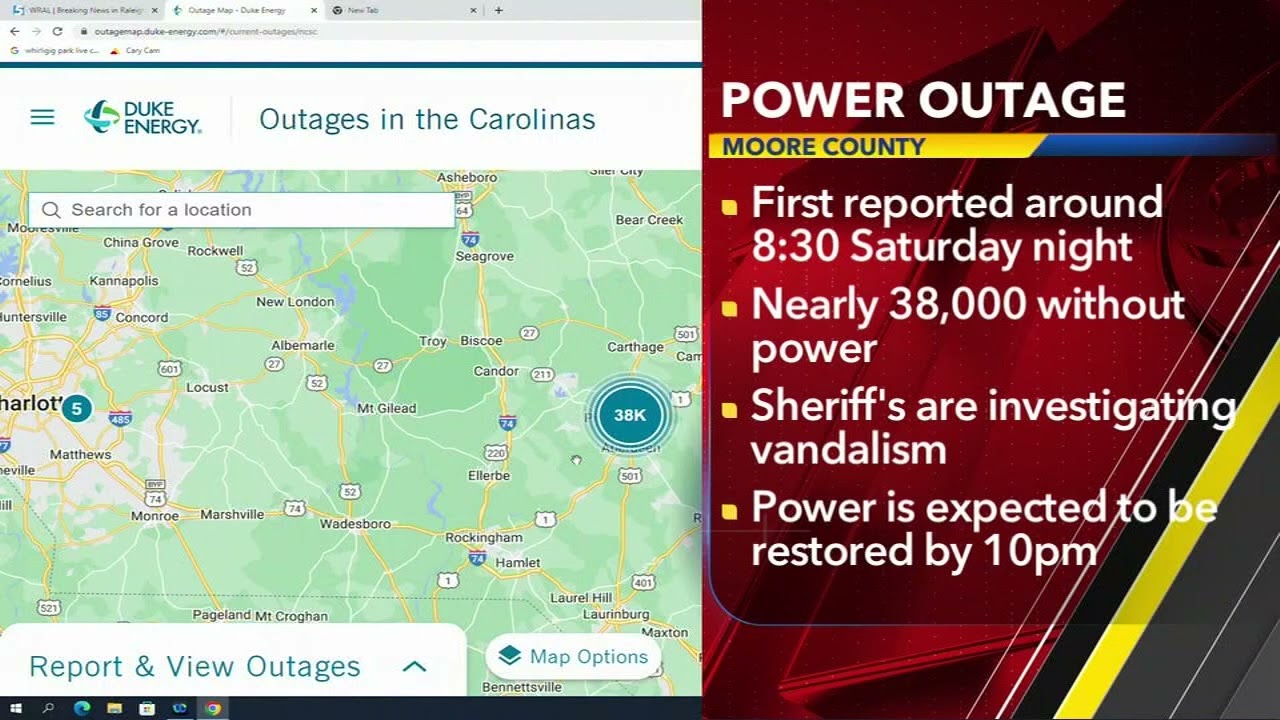 Intentional vandalism knocked out multiple substations in Moore County, 38,000 people without power