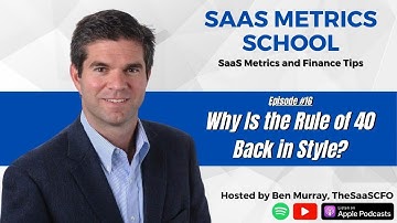 Why Is the Rule of 40 Back in Style? | SaaS Metrics School | The SaaS CFO