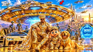 FRANKLIN Become BILLIONAIRE! Gold SPACESHIP & Luxury Life in GTA 5 | SHINCHAN and CHOP