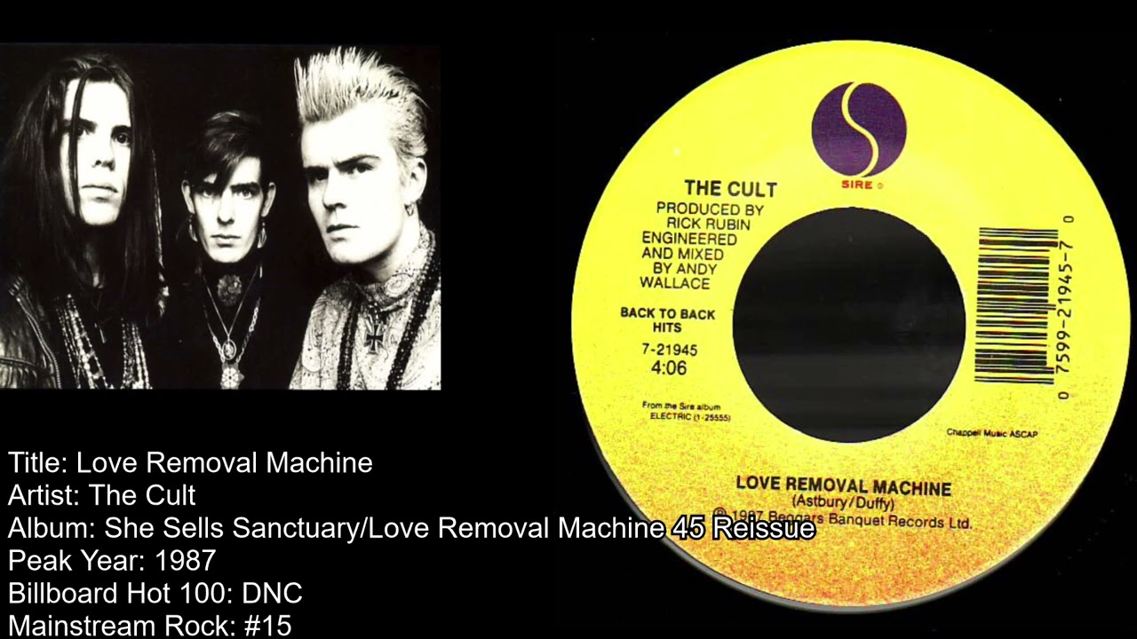 Chemise Vintage The Cult Love Removal Machine 1987 - Taille L, Coton, Occasion Parfait état