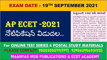 AP ECET -2021 EXAM DATE NOTIFICATION