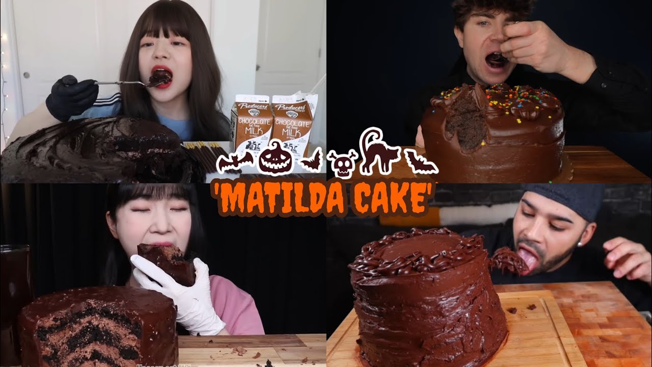 Mukbangers eating VIRAL MATILDA CAKE 