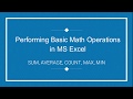 S01E06 Performing Basic Math Operations in MS Excel