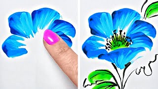 Amazing One Stroke Painting || Easy Drawing Tricks