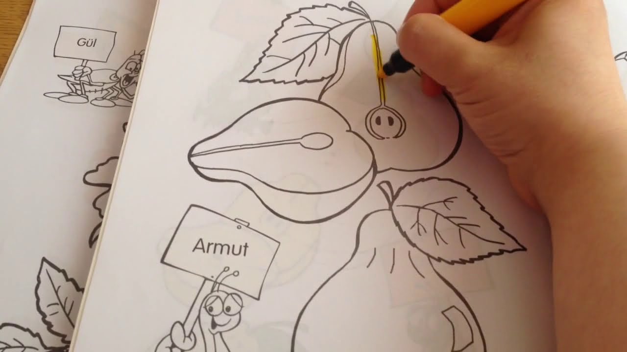 Mevsim Meyvesi Armut Boyama Pear Fruits Painting Youtube