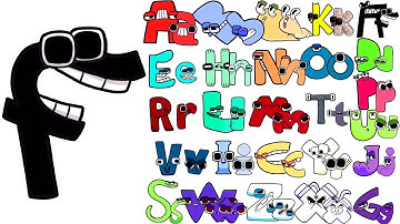 Alphabet Lore Snakes transform Uppercase and Lowercase Letters from Lowercase f (A-Z)