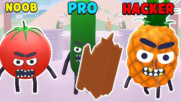 NOOB vs PRO vs HACKER in Hit Tomato 3D